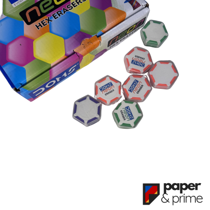 DOMS Colouring Neon Eraser – Bright & Durable Eraser 60 Pcs Box